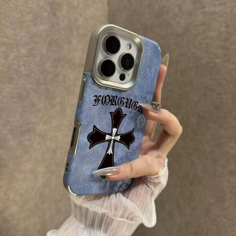 ✨Spot】Ốp điện thoại họa tiết chéo Denim] ốp lưng iphone 15promax/Apple 17air/16pro/14plus, chống sốc