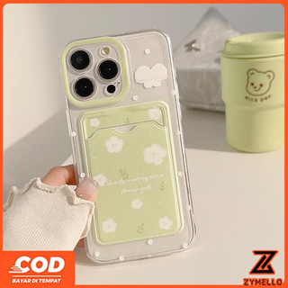 Thích hợp cho Realme Note 60 Note 50 Note 70 Realme C61 Realme C53 C71 Hộp đựng thẻ hoa cúc xanh phong cách Vỏ điện thoại TPU chống sốc