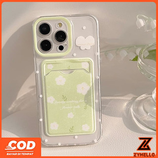 Thích hợp cho Realme Note 60 Note 50 Note 70 Realme C61 Realme C53 C71 Hộp đựng thẻ hoa cúc xanh phong cách Vỏ điện thoại TPU chống sốc