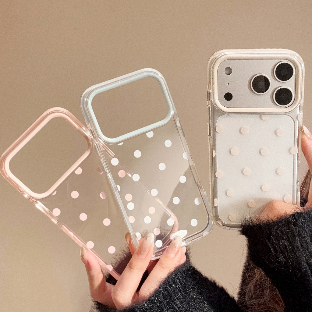 Ốp điện thoại TPU họa tiết điểm chấm bi cho iPhone 17 Pro max 16 Pro max