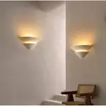 Đèn tường thạch cao hai lớp phong cách Wabi-sabi Nhật Bản, Đèn treo tường Led cổ điển của Mỹ, Thích hợp cho lối đi, cầu thang và đèn trang trí mộc mạc — ảnh 3