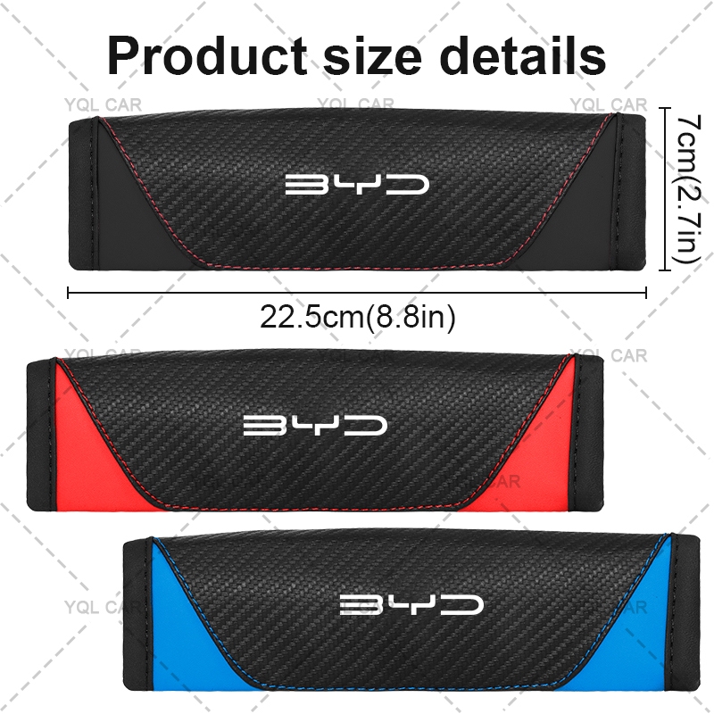 1 / 2 Chiếc Thoải Mái Miếng Lót Vai Ô Tô Lái Xe Ô Tô Đai An Toàn Đệm Cho BYD Atto 3 Yuan Plus F3 E6 F0 G3 I3 Ea1 Bài Hát Max Tang