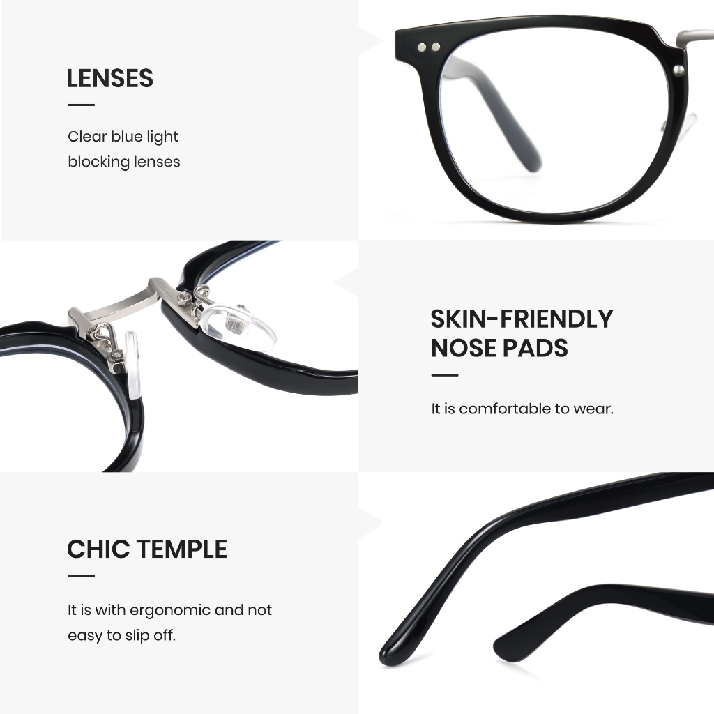 Cyxus Kính Chống Ánh Sáng Xanh Gọng Vuông Unisex Bảo Vệ Mắt Toàn Diện Khi Dùng Máy Tính Làm Việc Và Giải Trí 8309