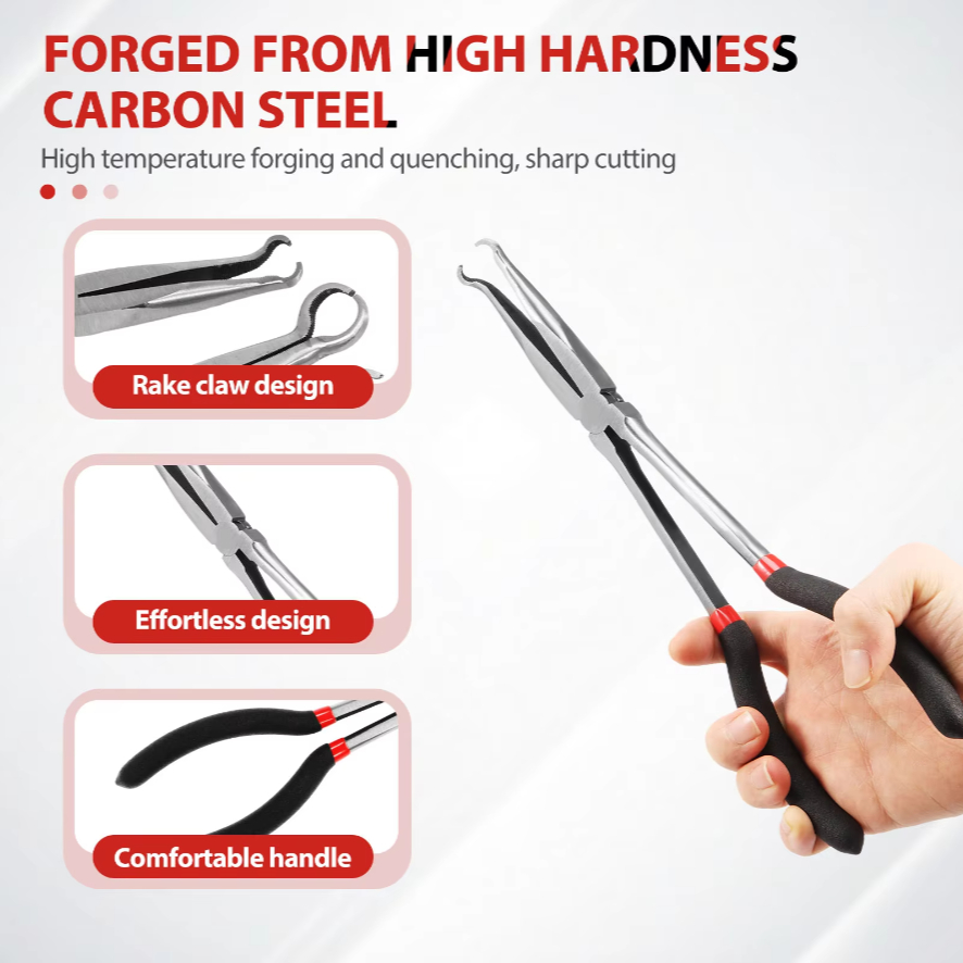 3 Ống Kẹp Kìm Thép Carbon Bugi Loại Bỏ Kìm Dụng Cụ Tay Cầm Dài Xe Điện Ngắt Kết Nối Kìm Tản Nhiệt Ống Kẹp