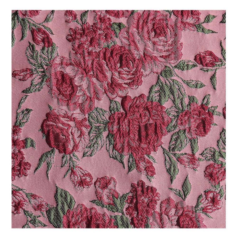 Vải Jacquard hoa hồng nổi, sợi nhuộm, phong cách Trung Hoa - phù hợp để may đầm