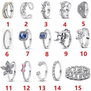 Nhẫn vuông Cuba S925 Meteorite Pavé-Set - Bạc S925 với đá thiên thạch, nhẫn đôi thời trang và đơn giản