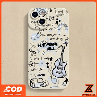 Ốp Lưng Cho Realme Note 60 Note 70 Realme C61 Realme C63 C53 C71 C75 Màu Đen Phong Cách Graffiti Guitar Vỏ Điện Thoại TPU Chống Sốc