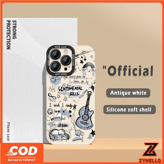 Ốp Lưng Cho Realme Note 60 Note 70 Realme C61 Realme C63 C53 C71 C75 Màu Đen Phong Cách Graffiti Guitar Vỏ Điện Thoại TPU Chống Sốc