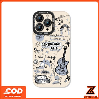 Ốp Lưng Cho Realme Note 60 Note 70 Realme C61 Realme C63 C53 C71 C75 Màu Đen Phong Cách Graffiti Guitar Vỏ Điện Thoại TPU Chống Sốc