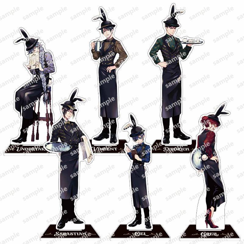 Black Butler Cafe Acrylic Đứng Móc Khóa Thẻ Sebastian Ciel Undertaker 384 Anime Hình Mẫu