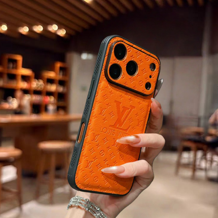 Ốp lưng cứng giả da dập nổi tương thích với iPhone 13 pro max 14 pro max 15 pro max 16 pro max 17 Pro max