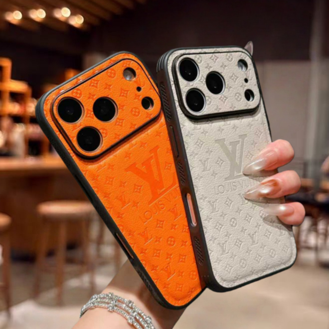 Ốp lưng cứng giả da dập nổi tương thích với iPhone 13 pro max 14 pro max 15 pro max 16 pro max 17 Pro max