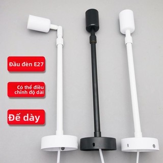 Giá đỡ đèn điều chỉnh kèm đế, ổ cắm E27, cột nâng, phụ kiện thanh nối dài cho trần, quạt