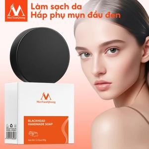 MeiYanQiong Xà bông rửa mặt  than tre đen loại bỏ mụn đầu đen kiềm dầu se khít lỗ chân lông lớn hiệu quả