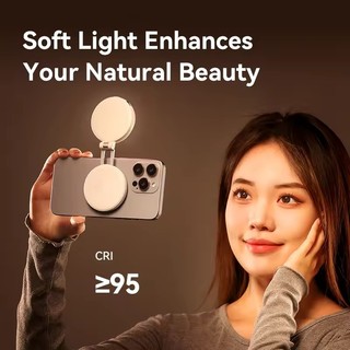 Đèn selfie điện thoại từ tính MagSafe, vòng LED di động có gương 180°, flash gập lại