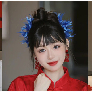 Khắc thủ công cưới màu đỏ nhân vật mới Trung Quốc cô dâu, bông tai đính hôn, phụ kiện đầm cưới, cao cấp, 25.3.7