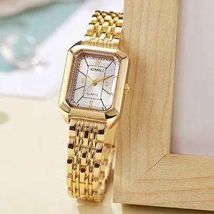 Đồng hồ nữ Đồng hồ thạch anh màu vàng cổ điển thời trang mới chống thấm nước [Quà tặng ưu tiên]
