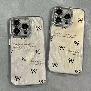 Phim Bảo Vệ Ống Kính Thời Trang Nơ Trái Tim Tình Yêu Ốp Lưng Điện Thoại iPhone 17Promax 14Promax 12 13 15 16 Pro Max 15Plus 11 Vỏ Chống Sốc Nữ Cô Gái Bao