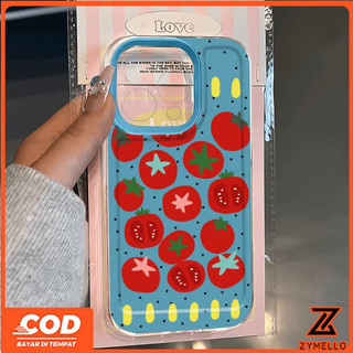 Thích hợp cho OPPO A6X A6 A5X A5 5G A5i A60 PRO A3 A3X A5 PRO A3 PRO A38 A79 A58 A18 A57 2022 A17 A95 Ốp điện thoại TPU chống sốc hình quả cà chua sang trọng và tối giản