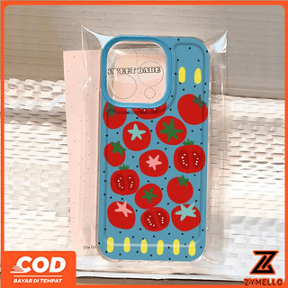 Thích hợp cho OPPO A6X A6 A5X A5 5G A5i A60 PRO A3 A3X A5 PRO A3 PRO A38 A79 A58 A18 A57 2022 A17 A95 Ốp điện thoại TPU chống sốc hình quả cà chua sang trọng và tối giản