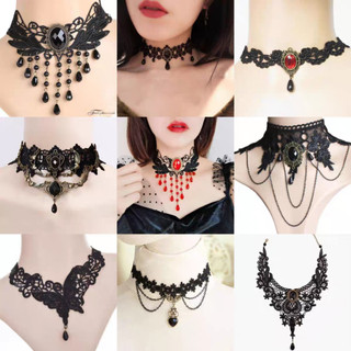 Ren choker Vòng Cổ Phong Cách Cung Điện Cô Gái Nóng Vòng Cổ Gothic Cổ Retro Phong Cách Tối Xương Đòn Dây Xích FNAF