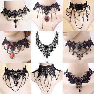 Ren choker Vòng Cổ Phong Cách Cung Điện Cô Gái Nóng Vòng Cổ Gothic Cổ Retro Phong Cách Tối Xương Đòn Dây Xích FNAF