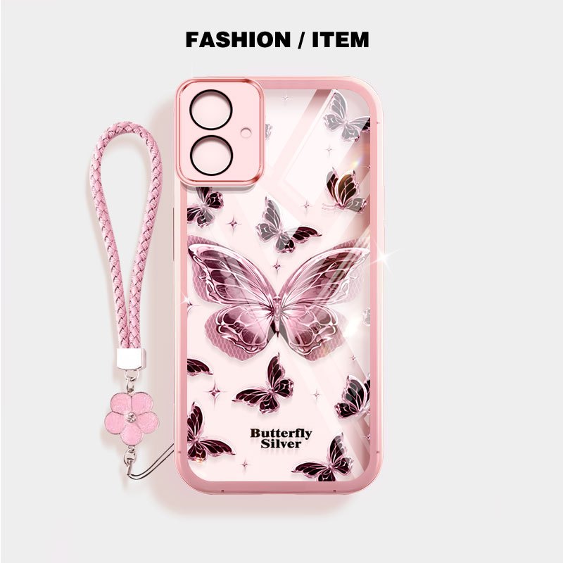 Vỏ Trong Suốt YBD Cho Samsung Galaxy A07 A06 A03 A04 A04E M04 F04 M13 A05 M05 F05 M06 F06 M07 F07 A03 Core A04 Core A032F Vỏ Bảo Vệ Gấu Bướm Mạ Vàng