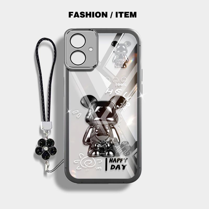 Vỏ Trong Suốt YBD Cho Samsung Galaxy A07 A06 A03 A04 A04E M04 F04 M13 A05 M05 F05 M06 F06 M07 F07 A03 Core A04 Core A032F Vỏ Bảo Vệ Gấu Bướm Mạ Vàng
