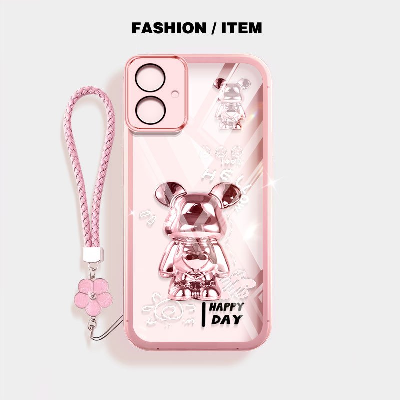 Vỏ Trong Suốt YBD Cho Samsung Galaxy A07 A06 A03 A04 A04E M04 F04 M13 A05 M05 F05 M06 F06 M07 F07 A03 Core A04 Core A032F Vỏ Bảo Vệ Gấu Bướm Mạ Vàng