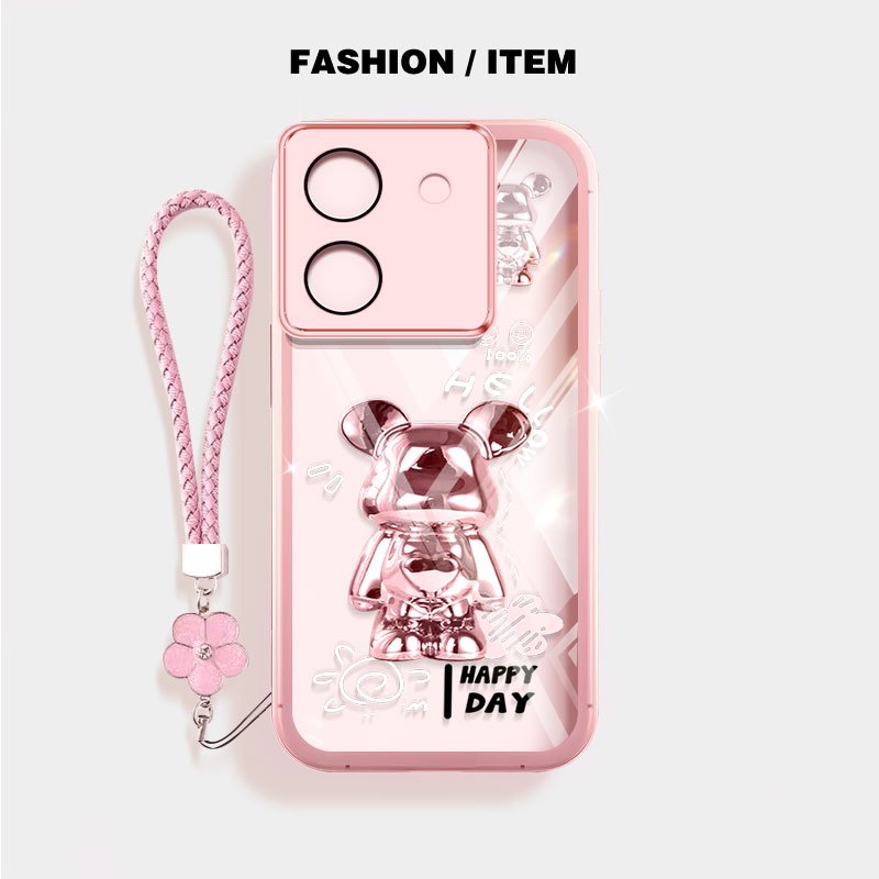 Vỏ trong suốt YBD cho Xiaomi POCO M7 Pro 5G POCO M7 4G Vỏ bảo vệ gấu bướm mạ vàng