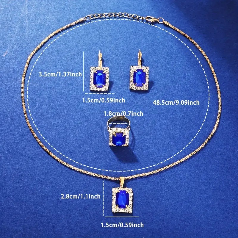 4 Bộ Trang Sức Đồng Hồ Nữ Thời Trang Hoàn Thiện La Mã Kim Cương Vuông Đồng Hồ Thạch Anh Quà Tặng Lựa Chọn Tốt Nhất (KHÔNG CÓ HỘP)