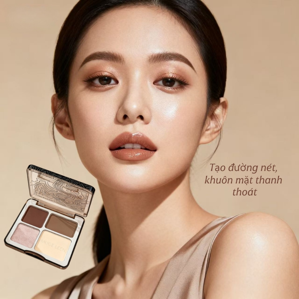 Adel Bảng Tạo Khối Highlighter ✨ Phối Màu Chuẩn Cho Da Châu Á, Lên Tone Sáng Tự Nhiên không Vón Cục