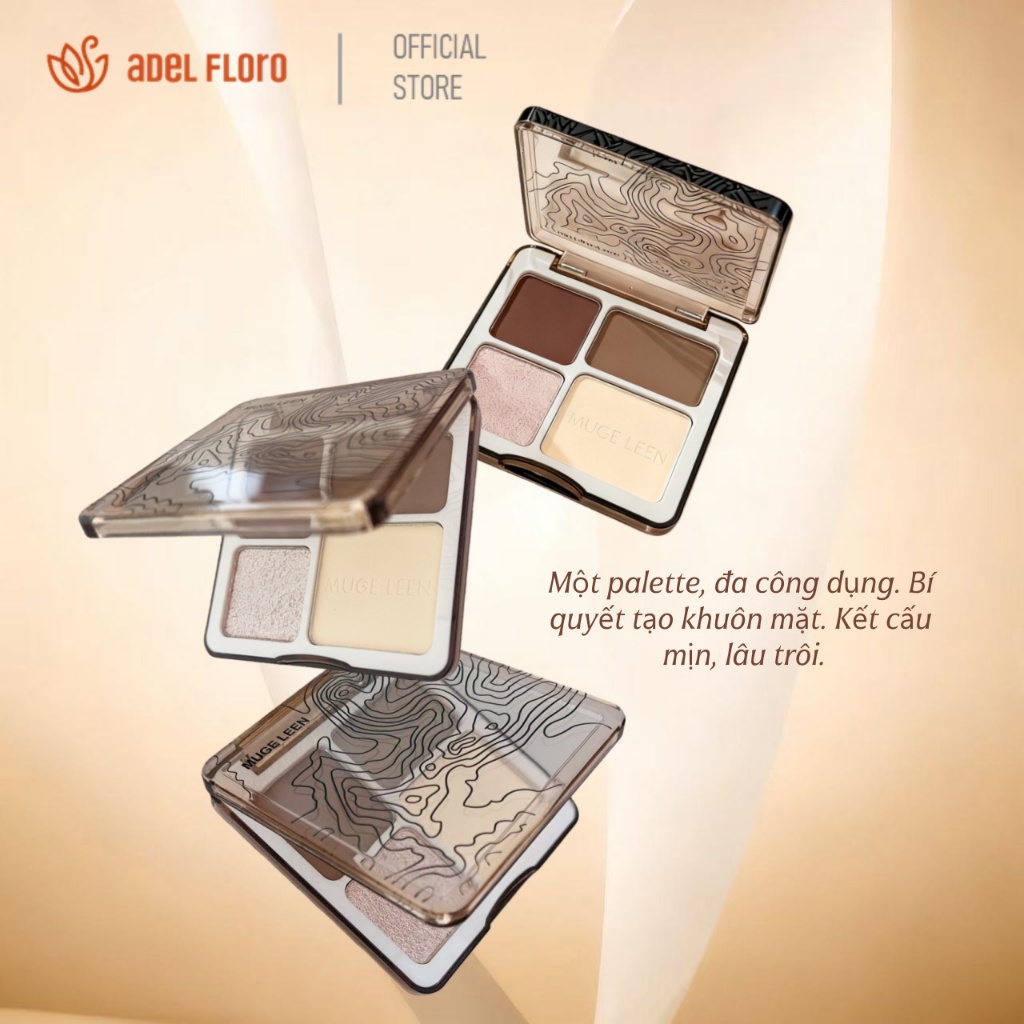 Adel Bảng Tạo Khối Highlighter ✨ Phối Màu Chuẩn Cho Da Châu Á, Lên Tone Sáng Tự Nhiên không Vón Cục