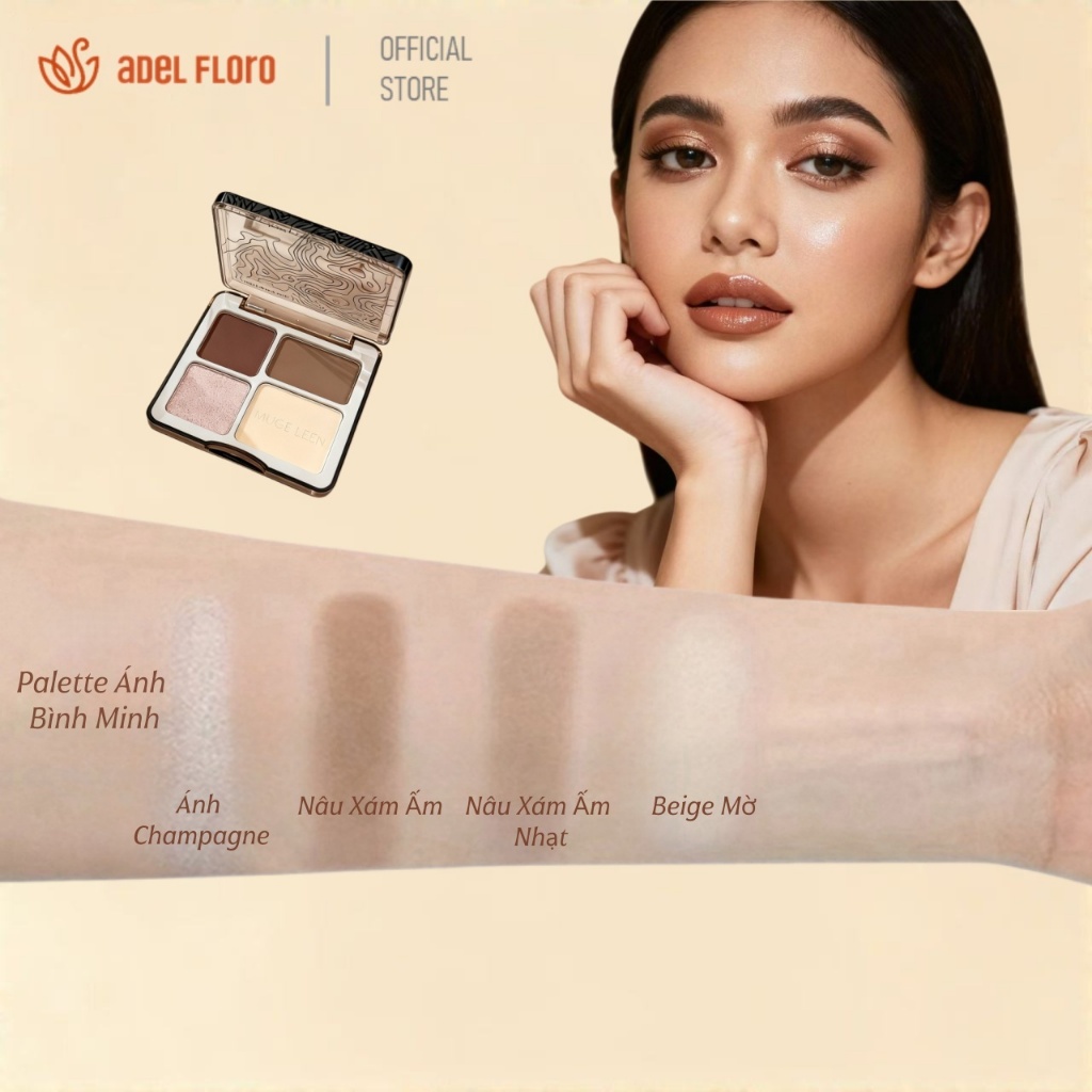 Adel Bảng Tạo Khối Highlighter ✨ Phối Màu Chuẩn Cho Da Châu Á, Lên Tone Sáng Tự Nhiên không Vón Cục