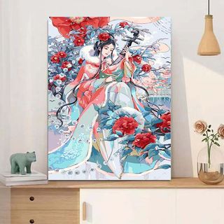 MOZI ✨40 * 50cm / 30 * 40cm Hoa Thần Tự tranh tô màu theo số tranh số hóa tranh sơn dầu số hoá Làm Tranh Sơn Dầu Kỹ Thuật Số Vẽ Tay Tranh Tô Màu Tranh Kỹ Thuật Số Tranh Giải Nén Tranh Trang Trí Phòng Khách Tranh Quà Tặng Sinh Nhật