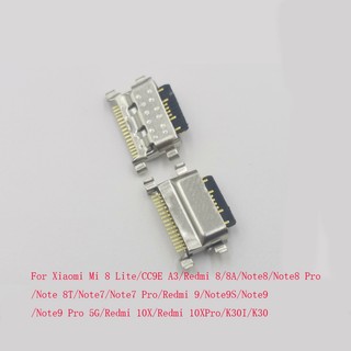 10-100 Chiếc Usb Cắm Kết Nối Cho Xiaomi Mi 8 Lite CC9E A3 Redmi K30 10X 8A Note 8 7 9 Pro 9S 8T K30I Sạc Dock Sạc Cổng Jack Liên Hệ Note8 Note8T Note7 Note9S Note9