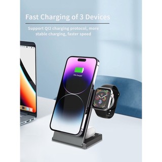 SHEREN Đế sạc không dây có thể gập lại làm mát ba trong một  Thích hợp cho iPhone wireless charger