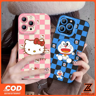 Ốp Lưng Cho Realme Note 60 Note 70 Realme C61 Realme C63 C53 C71 C75 Phim Hoạt Hình Kẻ Sọc Thời Trang Hello Kitty Blue Cat Vỏ Điện Thoại TPU Chống Sốc