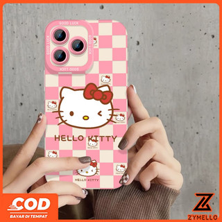 Ốp Lưng Cho Realme Note 60 Note 70 Realme C61 Realme C63 C53 C71 C75 Phim Hoạt Hình Kẻ Sọc Thời Trang Hello Kitty Blue Cat Vỏ Điện Thoại TPU Chống Sốc