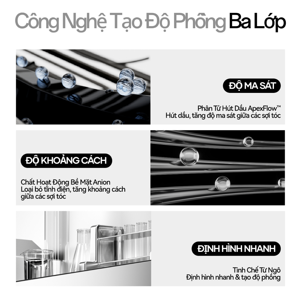 ApexFlow Số 5 Xịt Tạo Phồng Bồng Bềnh Giữ Nếp Lâu, Không Bết Dính, Kiềm Dầu, Cấp Ẩm Cho Mọi Loại Tóc
