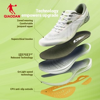 Qiaodan WIDE Giày Chạy Bộ Nữ Chân Rộng Hấp Thụ Sốc Thoáng Khí Mềm Nhẹ QDB022252292