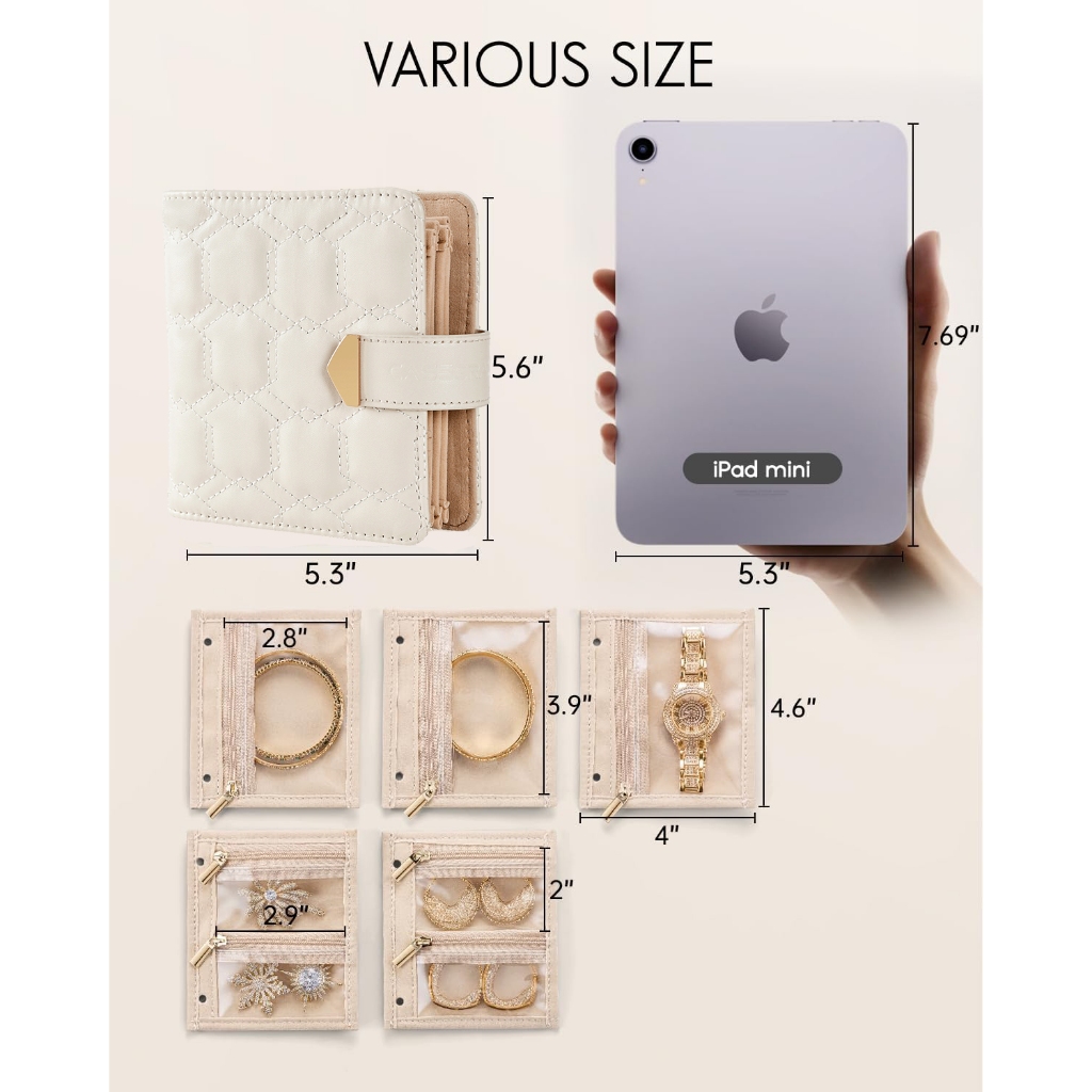 Mini Du Lịch Trang Sức Tổ Chức Hộp Đựng Trang Sức Di Động Người Tổ Chức Sách Bảo Quản Có Dây Kéo Trong Suốt Nhung Túi Đựng Trang Sức Cho Du Lịch Essentials, Nhẫn, Bông Tai