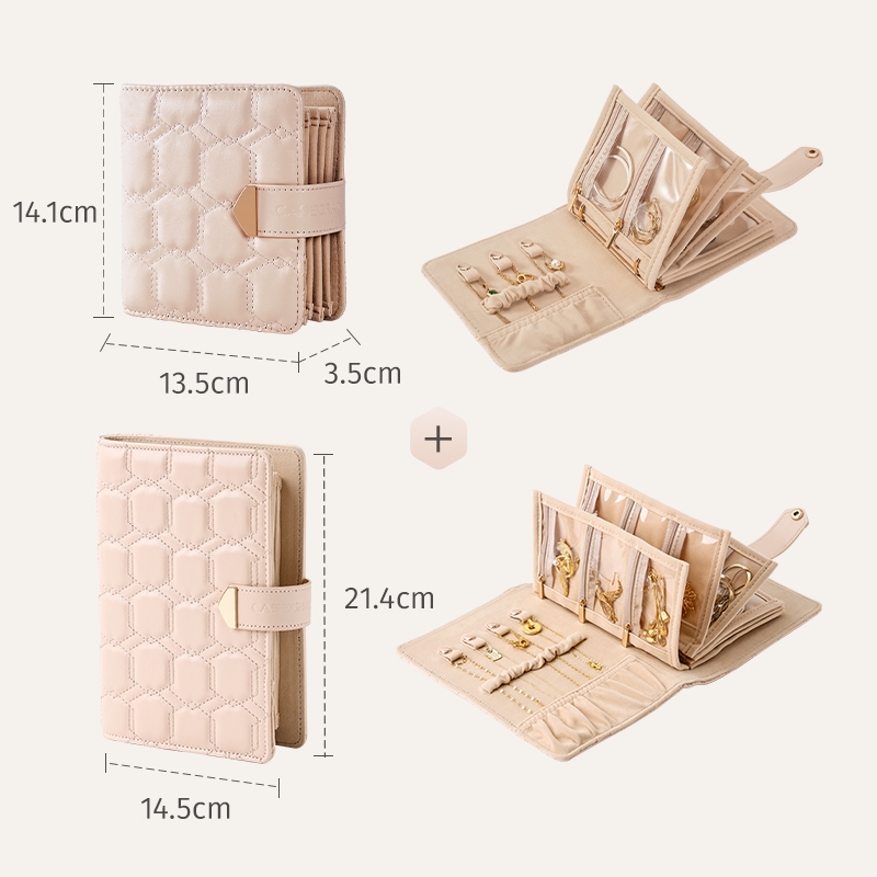 Mini Du Lịch Trang Sức Tổ Chức Hộp Đựng Trang Sức Di Động Người Tổ Chức Sách Bảo Quản Có Dây Kéo Trong Suốt Nhung Túi Đựng Trang Sức Cho Du Lịch Essentials, Nhẫn, Bông Tai