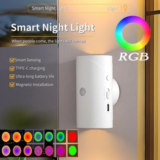 Đèn LED cảm biến chuyển động từ tính Đèn tường USB Đèn ngủ có thể sạc lại Đèn ngủ lên xuống cho phòng khách Hành lang phòng ngủ