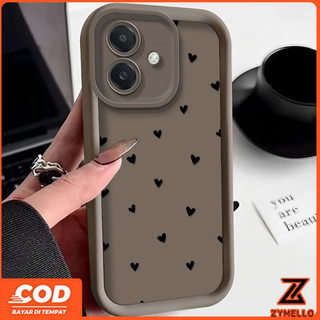 Thích hợp cho OPPO A5X A5i A6 PRO A5 5G A3 A3X A18 A17 A60 A38 A79 A3 Pro A57 A77S A58 A7 A5S A12 F9 Pro A78 A17K Ốp Điện Thoại TPU Chống Sốc Trái Tim Đen Thời Trang