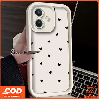 Thích hợp cho OPPO A5X A5i A6 PRO A5 5G A3 A3X A18 A17 A60 A38 A79 A3 Pro A57 A77S A58 A7 A5S A12 F9 Pro A78 A17K Ốp Điện Thoại TPU Chống Sốc Trái Tim Đen Thời Trang