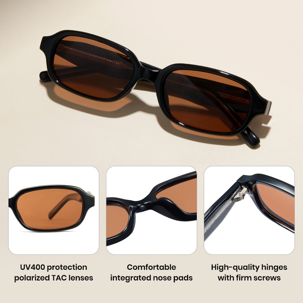 Cyxus Kính Râm Phong Cách Y2K Retro Phân Cực Gọng TR90 Vuông Nhỏ Thanh Lịch Cho Mọi Người Đi Chơi Thể Thao P1334