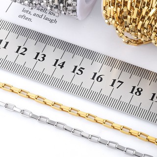 Dây chuyền hình chữ nhật bằng thép không gỉ mạ vàng PVD - nguyên liệu DIY trang sức