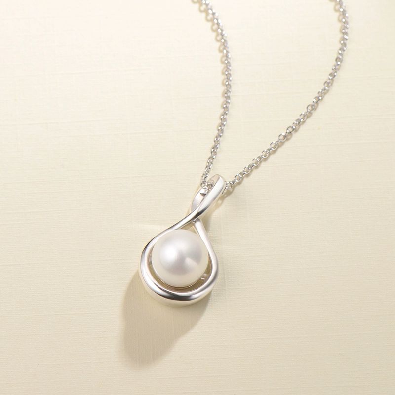 FANCIME Vòng Tình Yêu Vòng Cổ Ngọc Trai Nước Ngọt Mặt Dây Chuyền Thanh Lịch Bạc Tối Giản Dainty Trang Sức Nữ