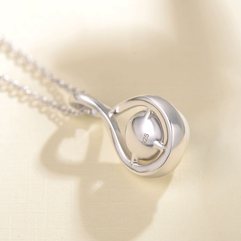 FANCIME Vòng Tình Yêu Vòng Cổ Ngọc Trai Nước Ngọt Mặt Dây Chuyền Thanh Lịch Bạc Tối Giản Dainty Trang Sức Nữ